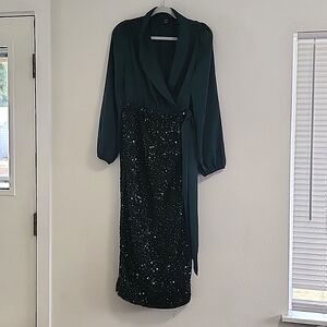 Emerald Green sparkly mid maxy dress